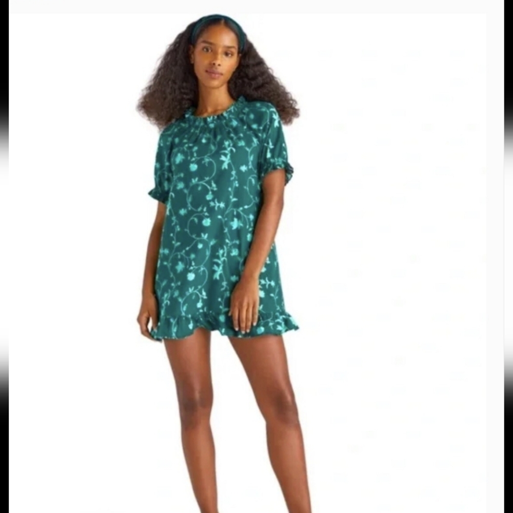 Hill House Green Floral Katherine Nap Dress XL